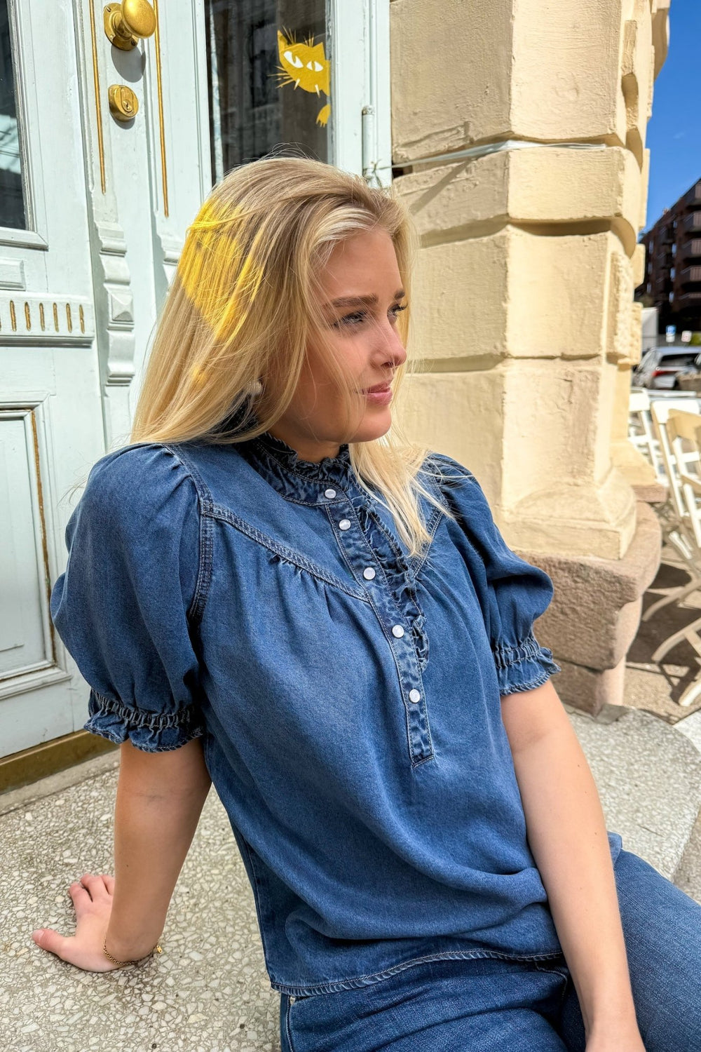Louise Top Bleu Jeans | Topper | Smuk - Dameklær på nett