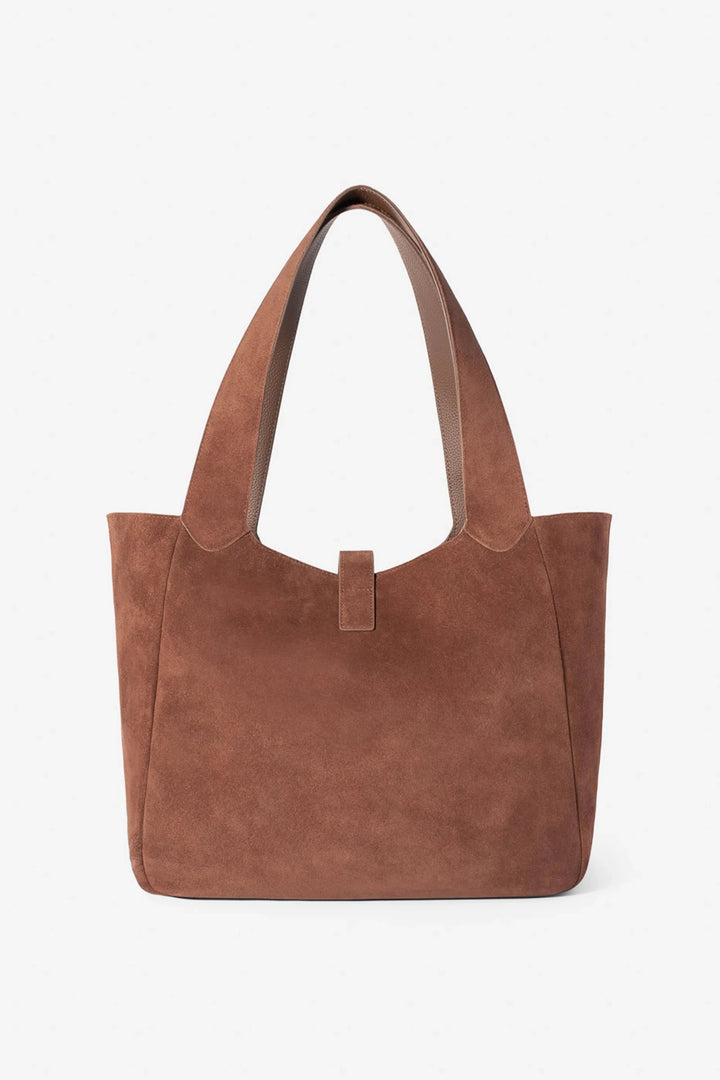 Lucille Tote Bag Large Cognac Suede | Vesker | Smuk