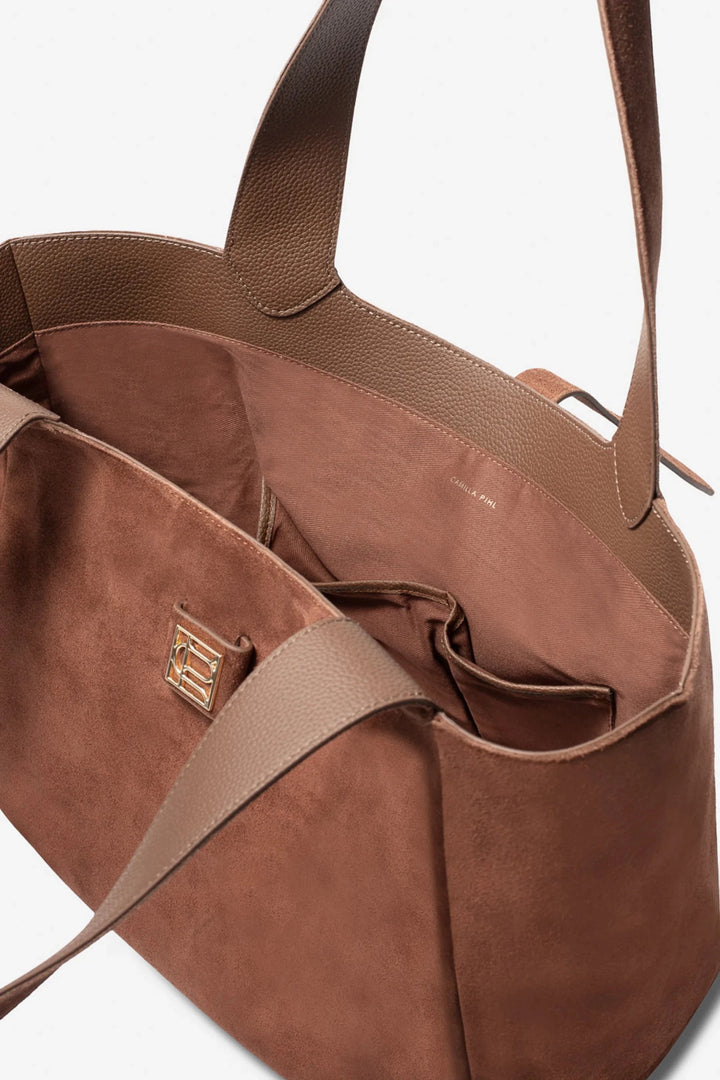 Lucille Tote Bag Large Cognac Suede | Vesker | Smuk