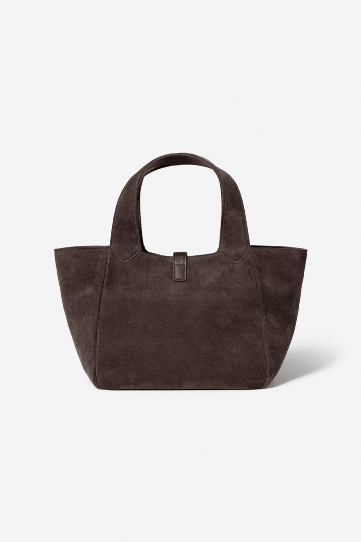 Lucille Tote Bag Small Dark Brown Suede | Vesker | Smuk