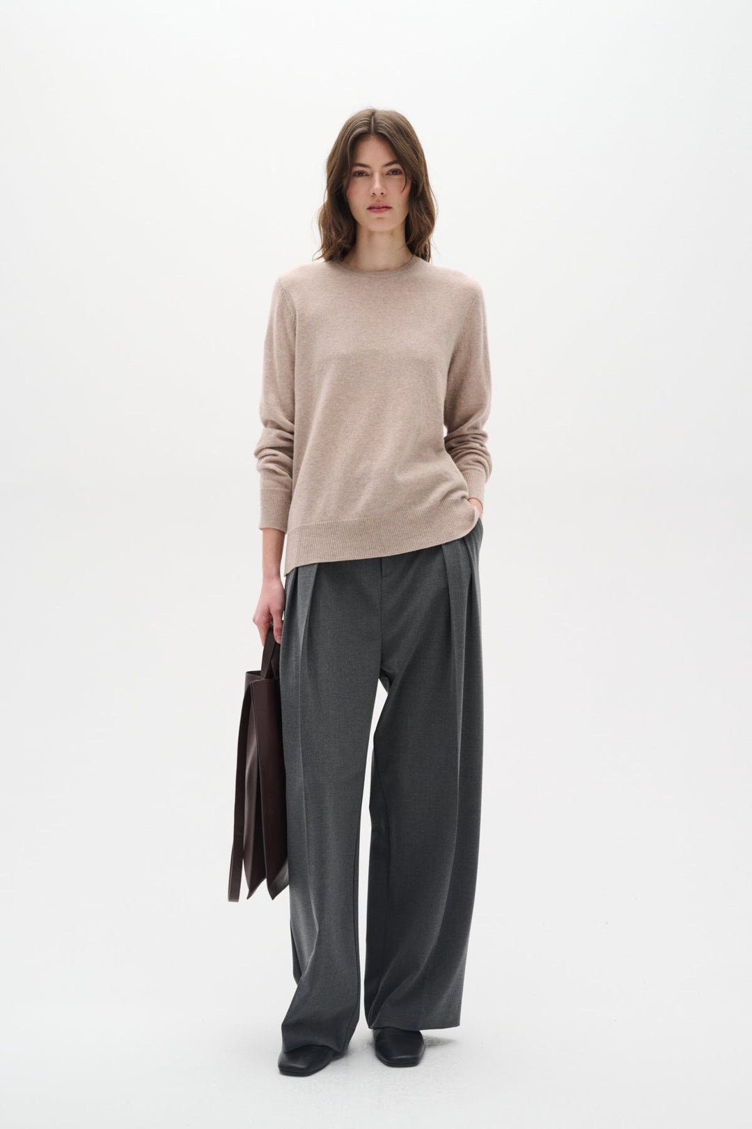 Lukkaiw Crew - Neck Pullover Beige Melange | Genser | Smuk - Dameklær på nett