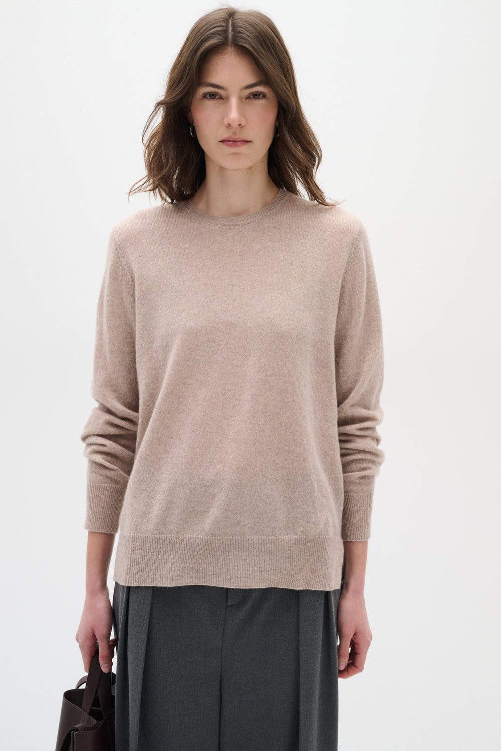 Lukkaiw Crew - Neck Pullover Beige Melange | Genser | Smuk - Dameklær på nett