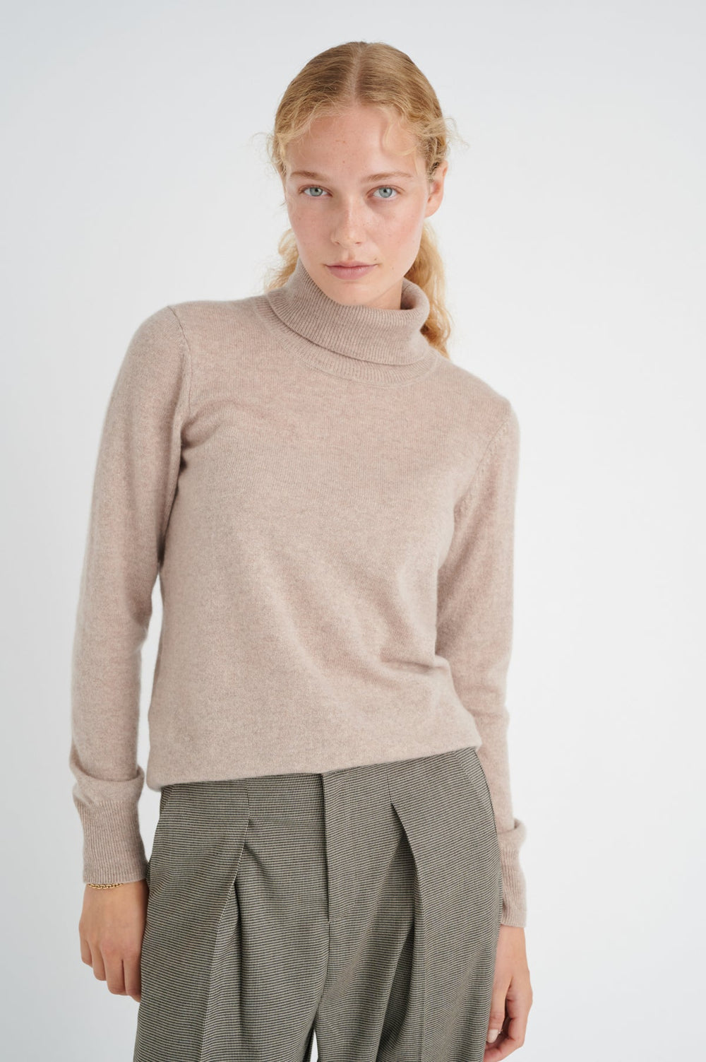 Lukkaiw Rollneck Pullover Beige Melange | Genser | Smuk - Dameklær på nett