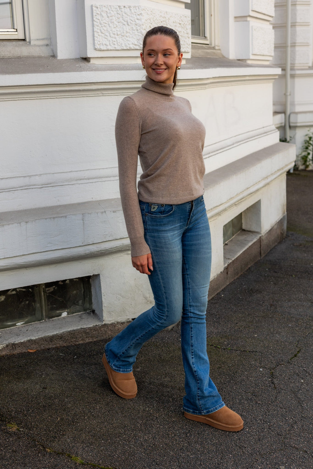 Lukkaiw Rollneck Pullover Beige Melange | Genser | Smuk - Dameklær på nett