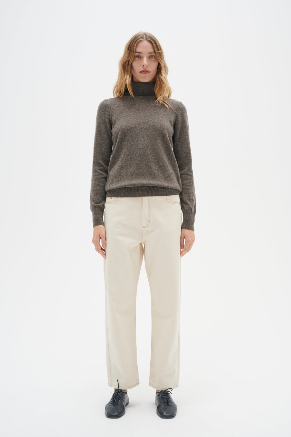 Lukkaiw Rollneck Pullover Brown Melange | Genser | Smuk - Dameklær på nett