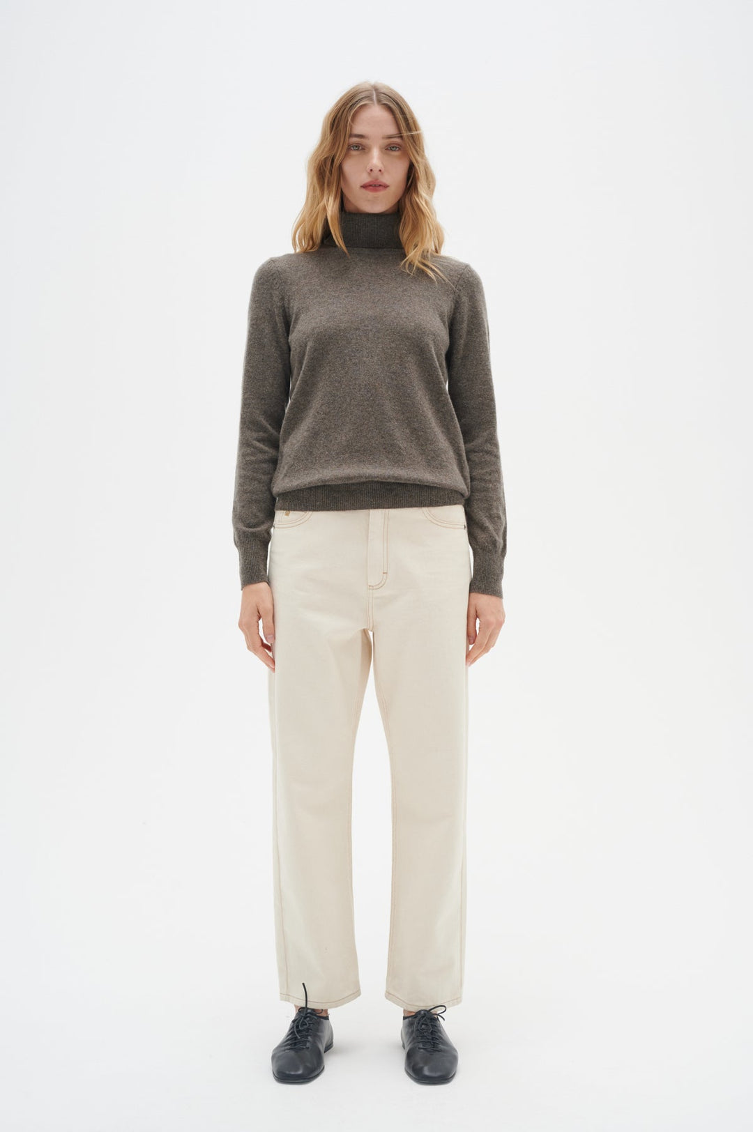 Lukkaiw Rollneck Pullover Brown Melange | Genser | Smuk - Dameklær på nett