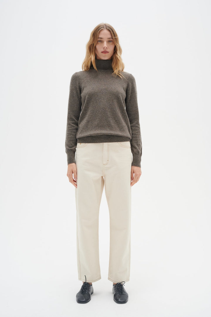 Lukkaiw Rollneck Pullover Brown Melange | Genser | Smuk - Dameklær på nett