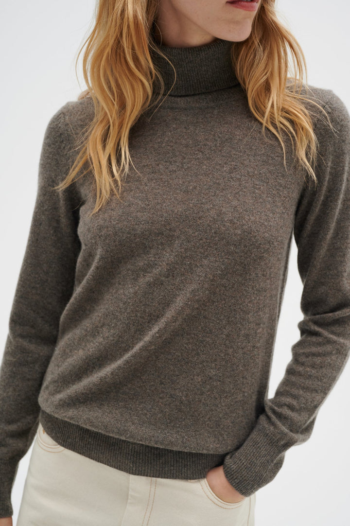 Lukkaiw Rollneck Pullover Brown Melange | Genser | Smuk - Dameklær på nett
