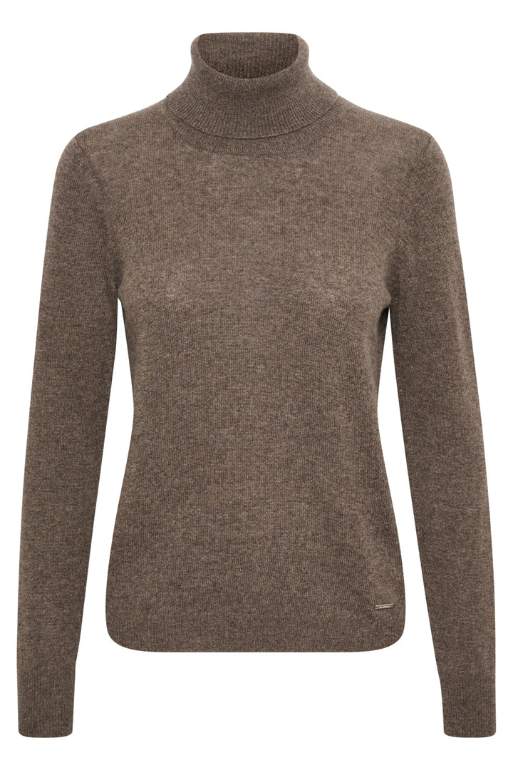 Lukkaiw Rollneck Pullover Brown Melange | Genser | Smuk - Dameklær på nett