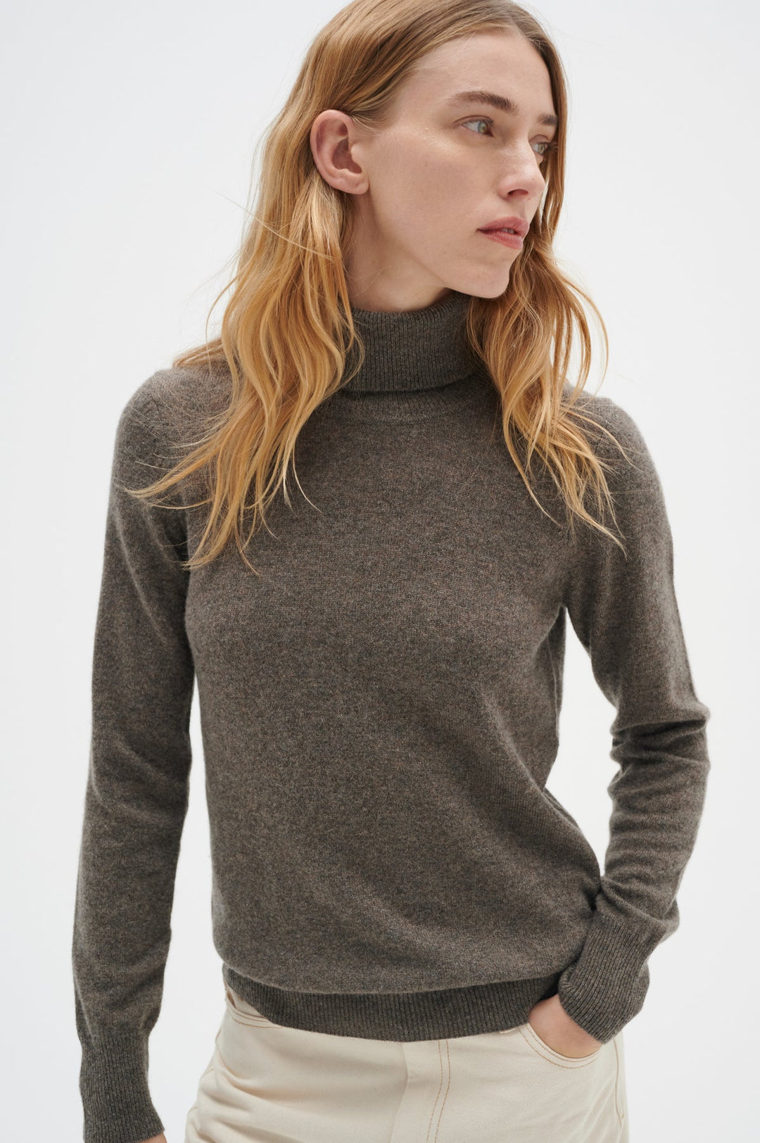 Lukkaiw Rollneck Pullover Brown Melange | Genser | Smuk - Dameklær på nett