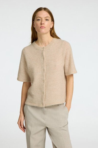 Lulu 2/4 Knit Cardigan Birch Melange | Genser | Smuk - Dameklær på nett