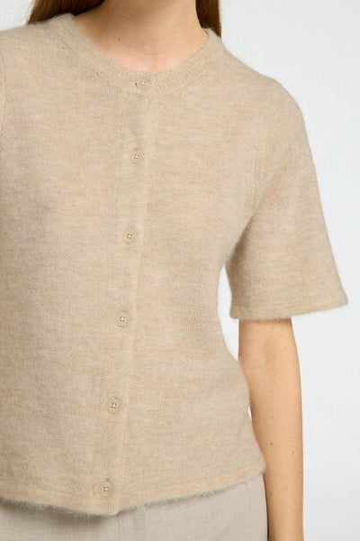 Lulu 2/4 Knit Cardigan Birch Melange | Genser | Smuk - Dameklær på nett