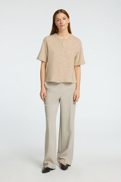 Lulu 2/4 Knit Cardigan Birch Melange | Genser | Smuk - Dameklær på nett