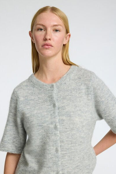 Lulu 2/4 Knit Cardigan Light Grey Melange | Genser | Smuk - Dameklær på nett