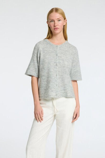 Lulu 2/4 Knit Cardigan Light Grey Melange | Genser | Smuk - Dameklær på nett
