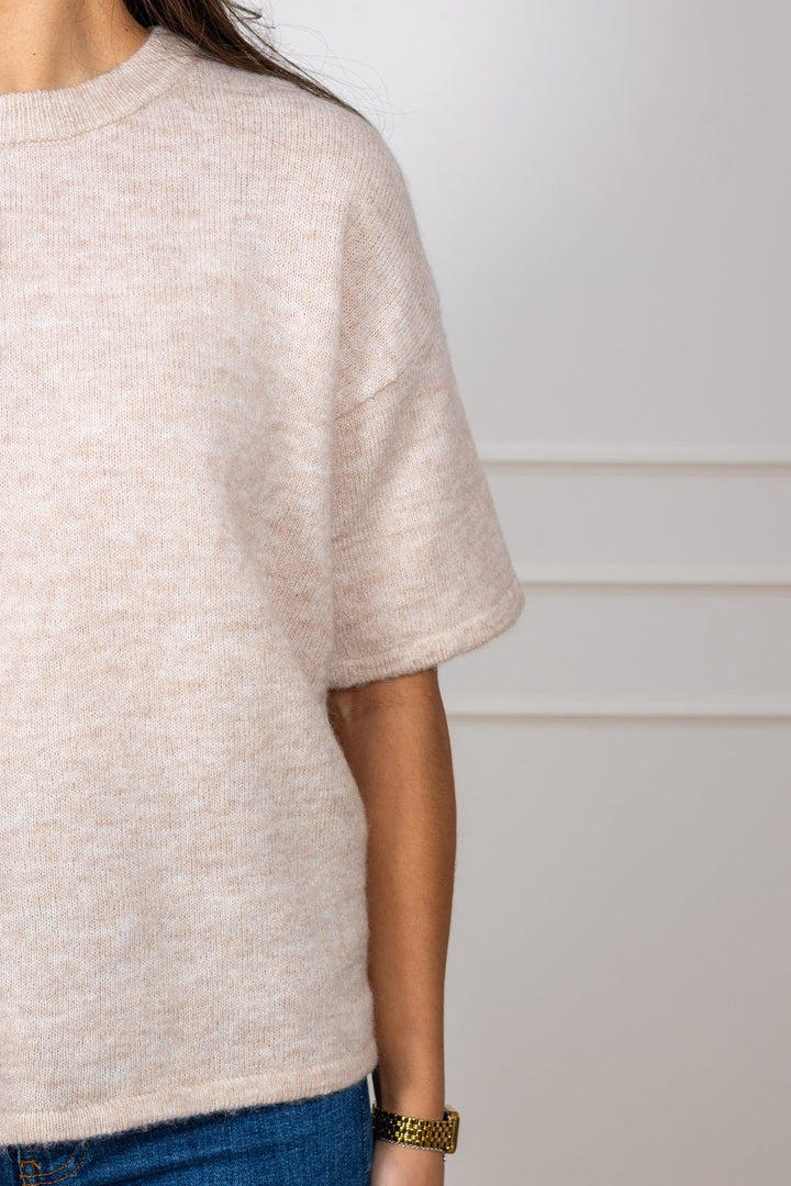 Lulu 2/4 Knit O - Neck Birch Melange | Genser | Smuk