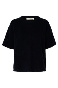 Lulu 2/4 Knit O-Neck Dark Sapphire Melange