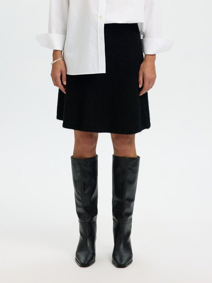 Lulu Brushed Hw Knit Skirt Black | Skjørt | Smuk
