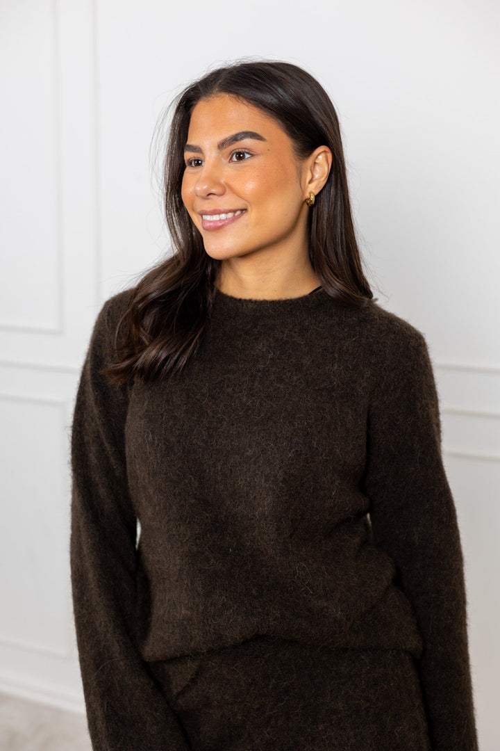 Lulu Brushed Ls Knit O - Neck Delicioso Melange | Genser | Smuk - Dameklær på nett