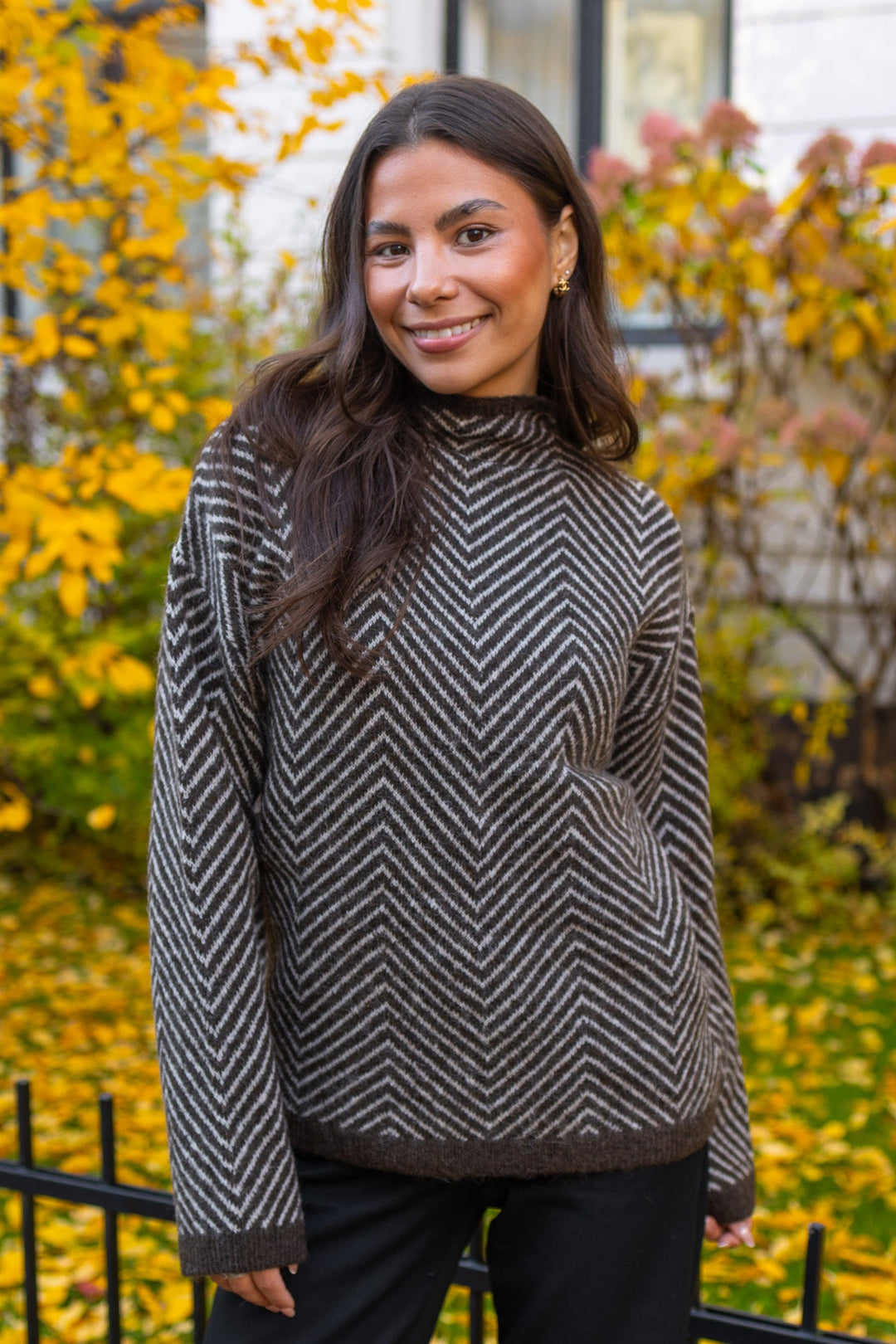 Lulu Ls Herringbone Knit High Neck Delicioso Birch | Genser | Smuk