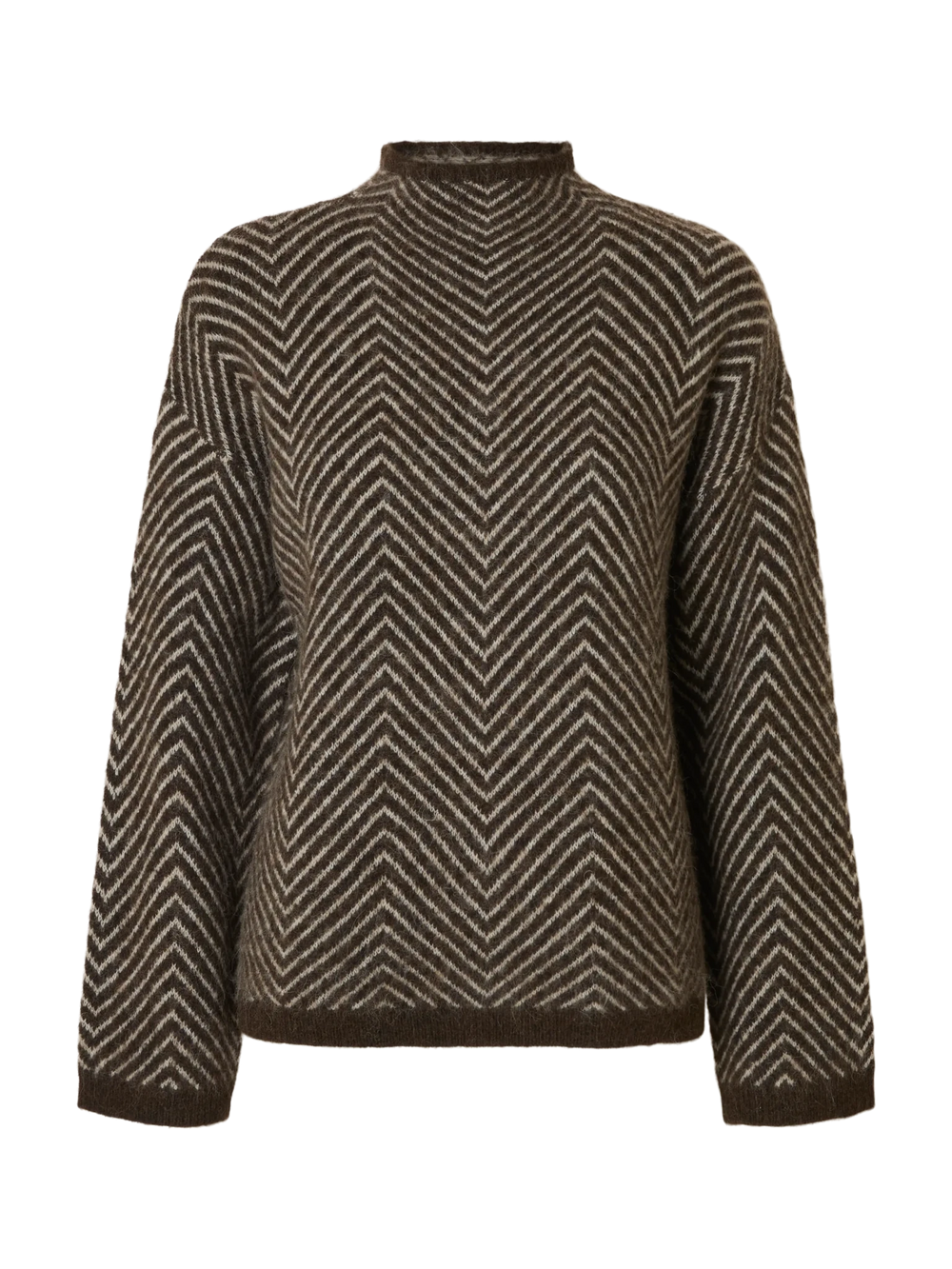 Lulu Ls Herringbone Knit High Neck Delicioso Birch | Genser | Smuk