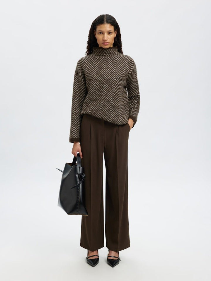 Lulu Ls Herringbone Knit High Neck Delicioso Birch | Genser | Smuk - Dameklær på nett