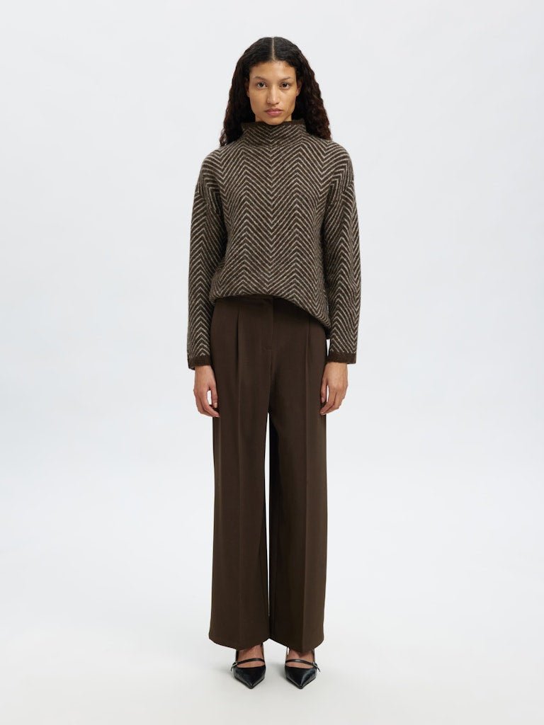 Lulu Ls Herringbone Knit High Neck Delicioso Birch | Genser | Smuk - Dameklær på nett