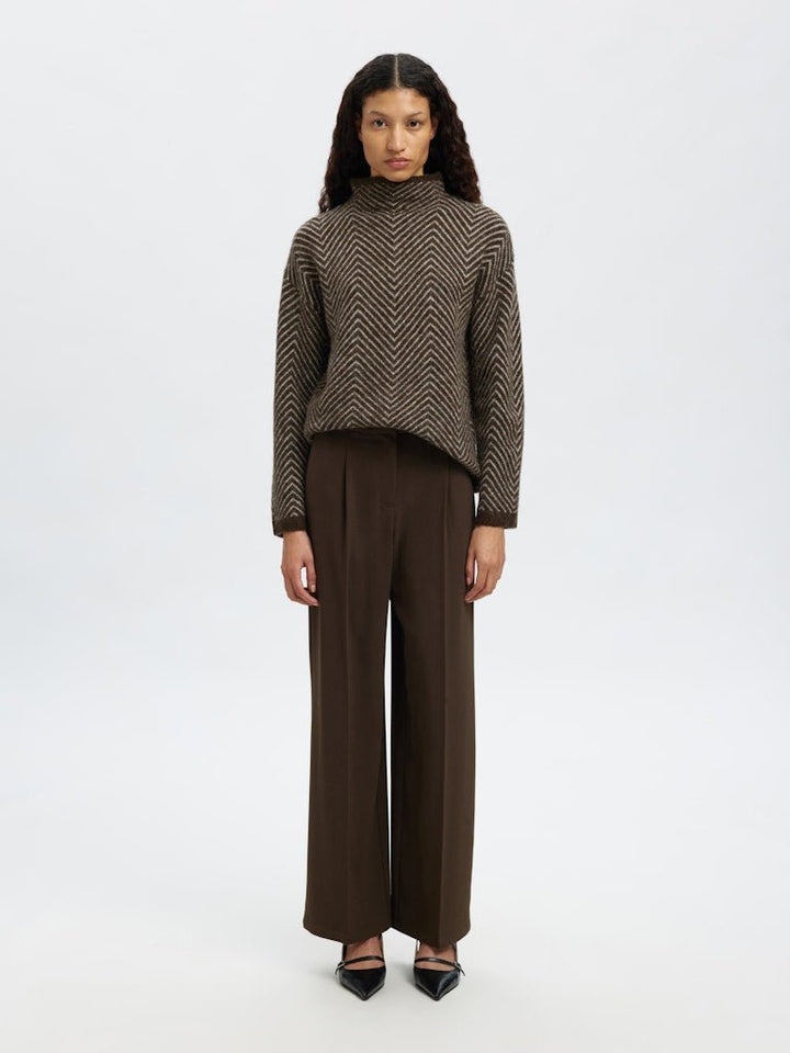 Lulu Ls Herringbone Knit High Neck Delicioso Birch | Genser | Smuk - Dameklær på nett