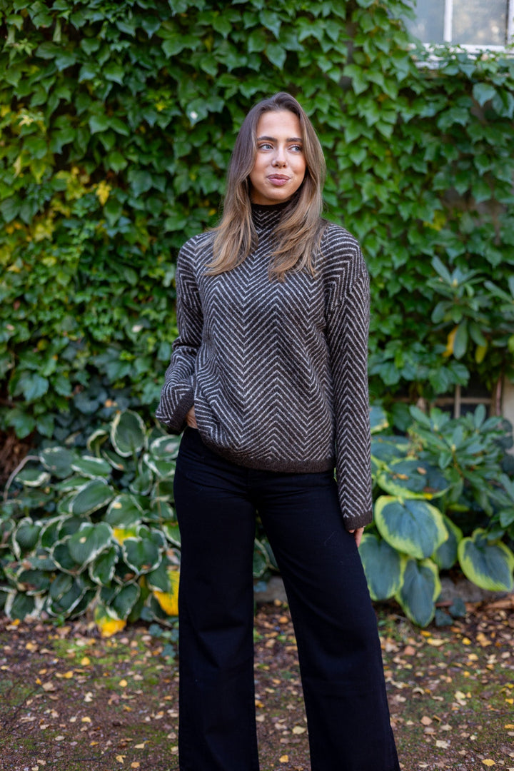 Lulu Ls Herringbone Knit High Neck Delicioso Birch | Genser | Smuk - Dameklær på nett