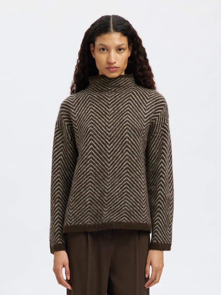 Lulu Ls Herringbone Knit High Neck Delicioso Birch | Genser | Smuk - Dameklær på nett