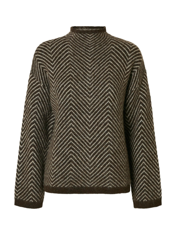 Lulu Ls Herringbone Knit High Neck Delicioso Birch | Genser | Smuk - Dameklær på nett