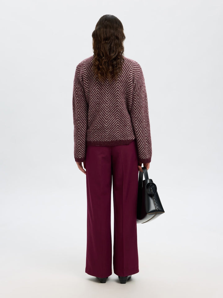 Lulu Ls Herringbone Knit High Neck Fig Birch | Genser | Smuk - Dameklær på nett