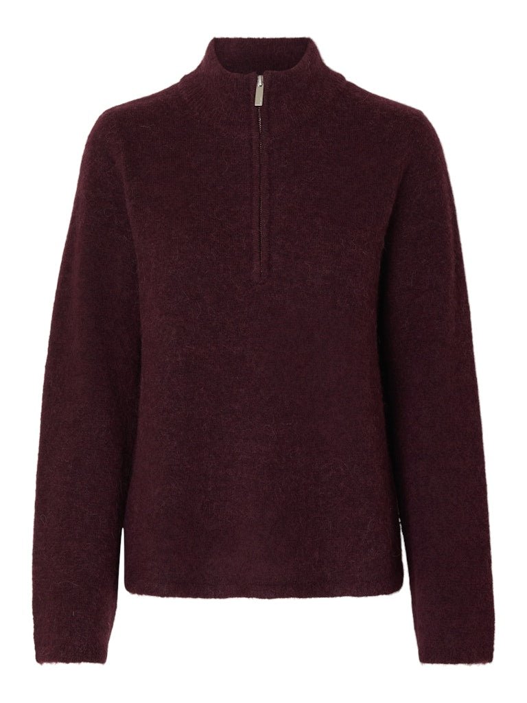 Lulu Ls Knit Half Zip Fig Melange | Genser | Smuk - Dameklær på nett