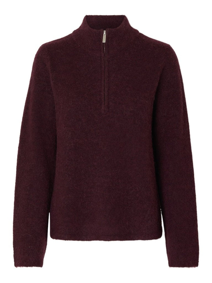 Lulu Ls Knit Half Zip Fig Melange | Genser | Smuk - Dameklær på nett