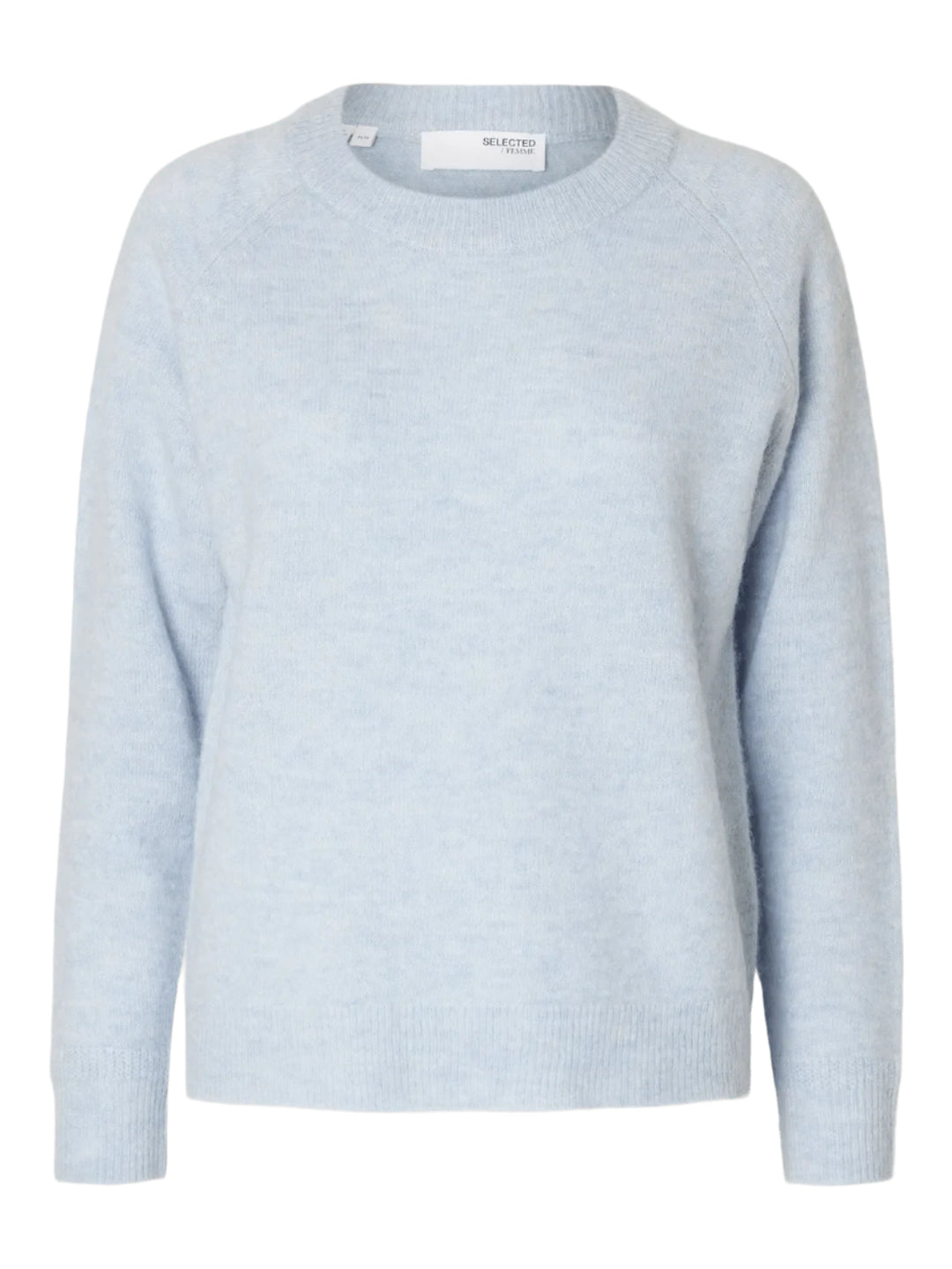 Lulu Ls Knit O - Neck Cashmere Blue Melange | Genser | Smuk - Dameklær på nett