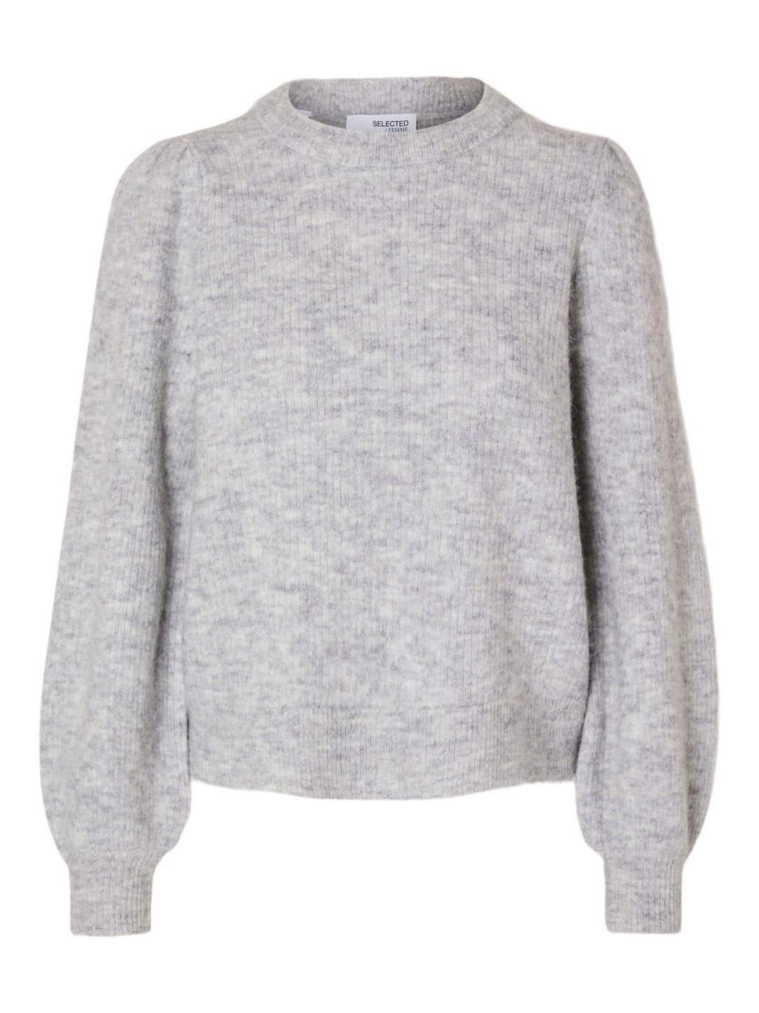 Lulu Ls Knit Rib O - Neck Light Grey Melange | Genser | Smuk - Dameklær på nett