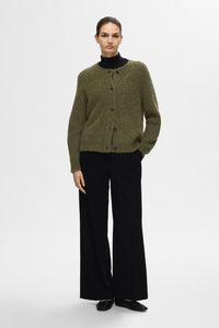 Lulu Ls Knit Short Cardigan B Kalamata Melange