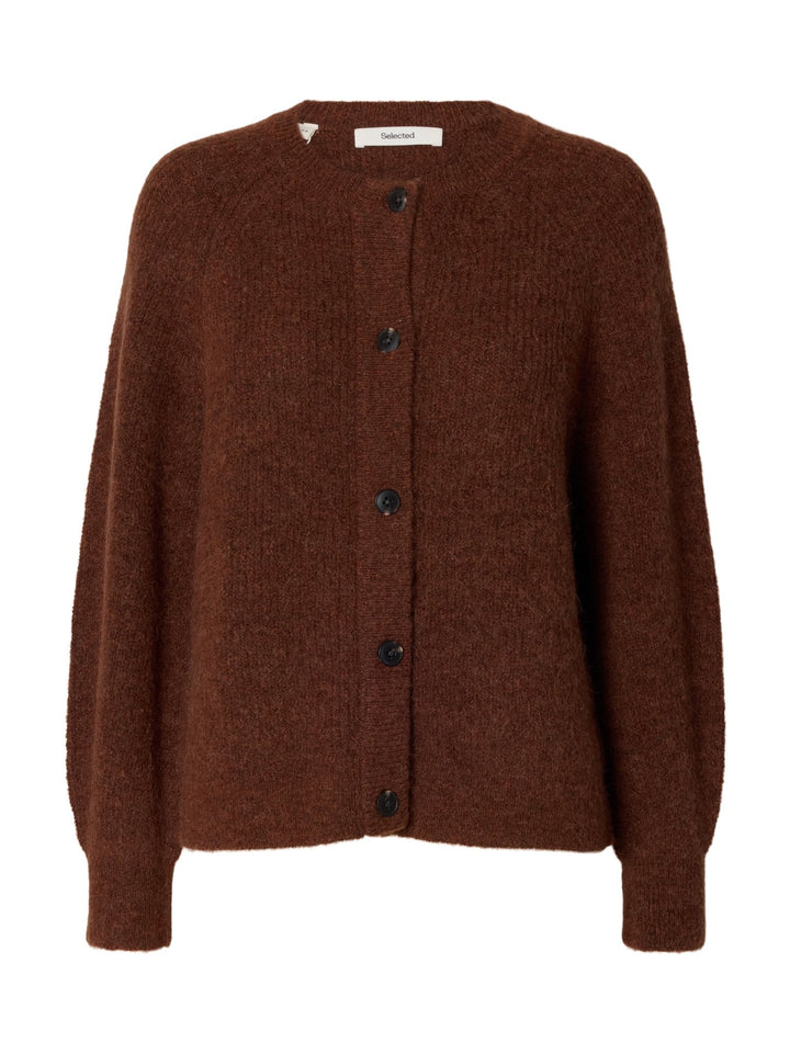 Lulu Ls Knit Short Cardigan Cherry Mahogany Melange | Genser | Smuk