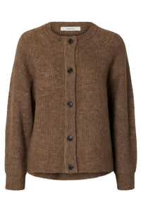 Lulu Ls Knit Short Cardigan Chocolate Chip Melange