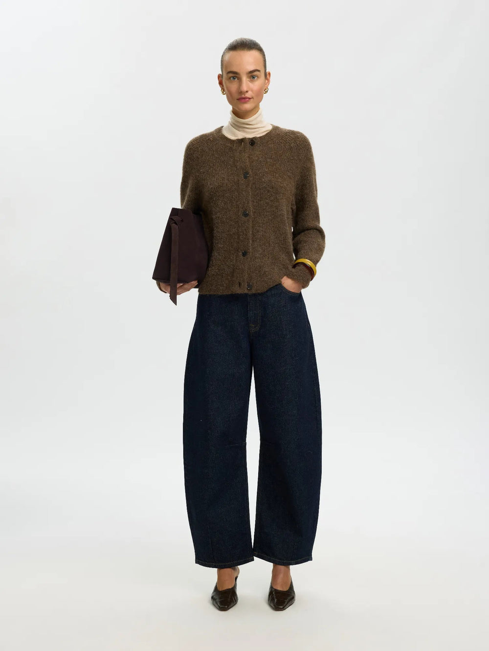 Lulu Ls Knit Short Cardigan Dachshund Melange | Genser | Smuk