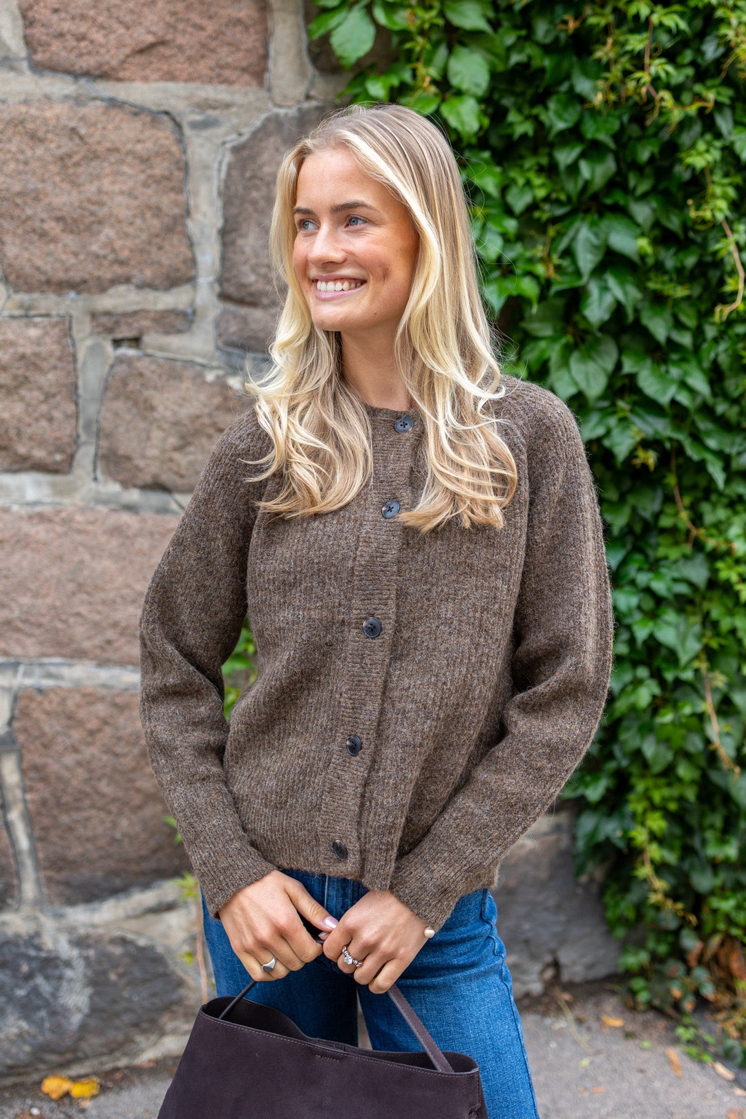 Lulu Ls Knit Short Cardigan Dachshund Melange | Genser | Smuk