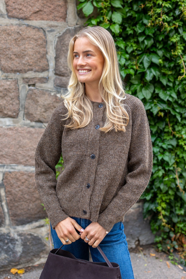 Lulu Ls Knit Short Cardigan Dachshund Melange | Genser | Smuk