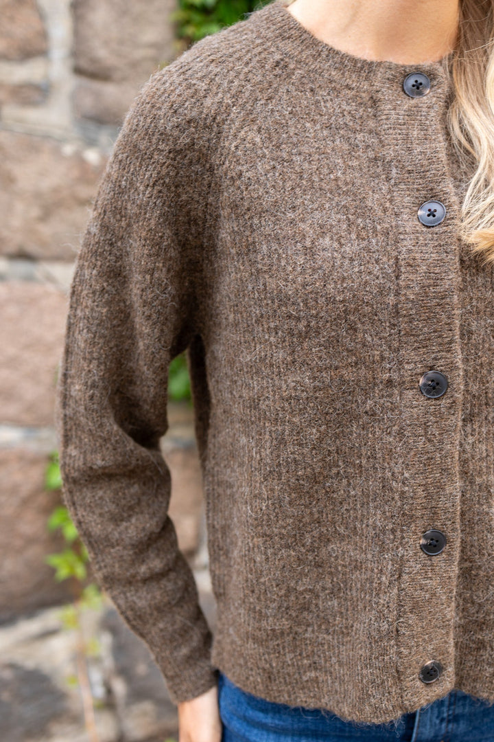 Lulu Ls Knit Short Cardigan Dachshund Melange | Genser | Smuk
