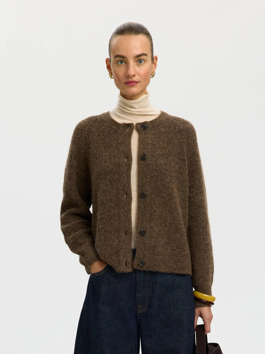 Lulu Ls Knit Short Cardigan Dachshund Melange | Genser | Smuk