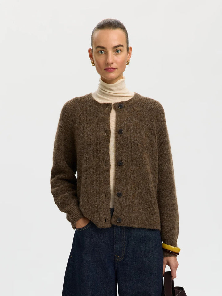 Lulu Ls Knit Short Cardigan Dachshund Melange | Genser | Smuk