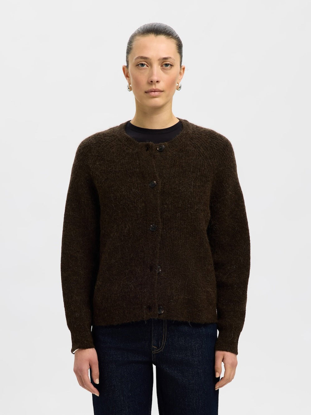 Lulu Ls Knit Short Cardigan Delicioso Melange | Genser | Smuk - Dameklær på nett