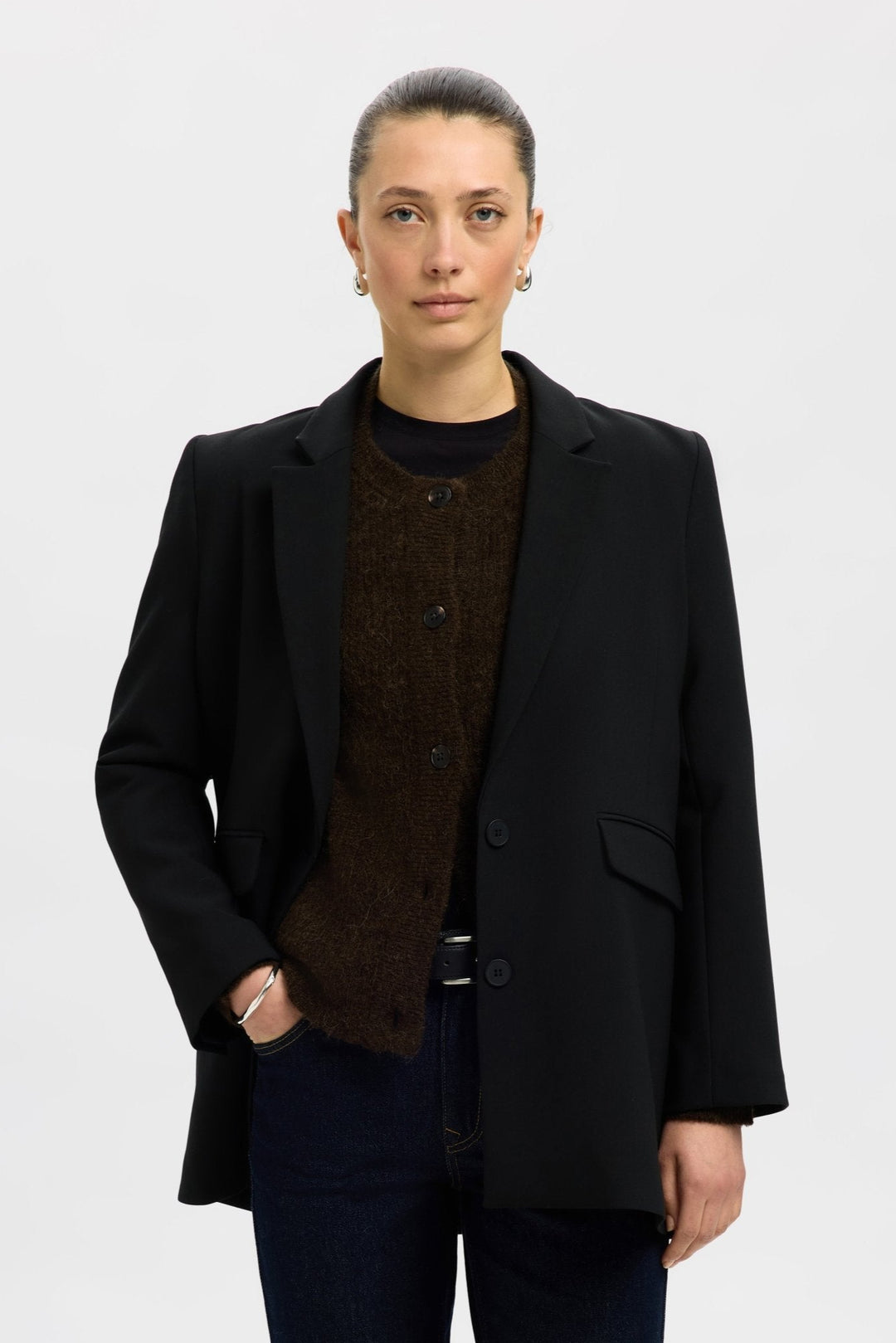 Lulu Ls Knit Short Cardigan Delicioso Melange | Genser | Smuk - Dameklær på nett