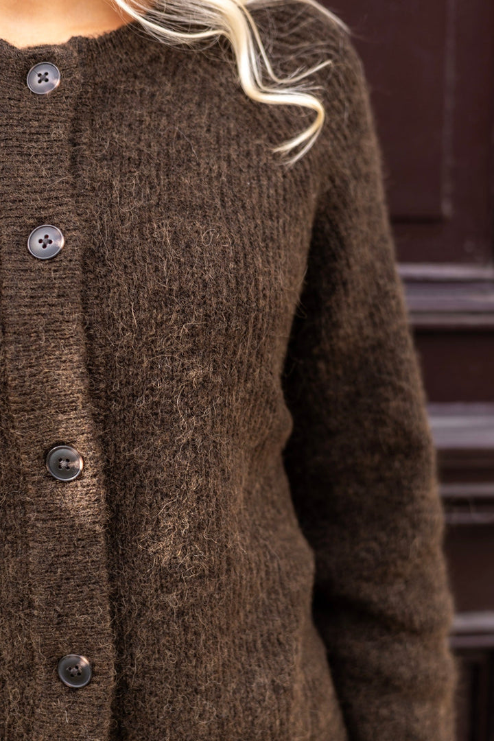 Lulu Ls Knit Short Cardigan Delicioso Melange | Genser | Smuk - Dameklær på nett