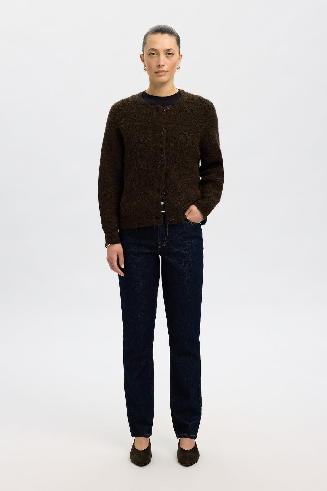 Lulu Ls Knit Short Cardigan Delicioso Melange | Genser | Smuk - Dameklær på nett
