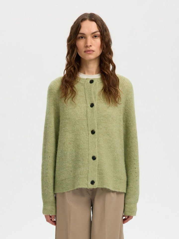 Lulu Ls Knit Short Cardigan Lint Melange | Genser | Smuk